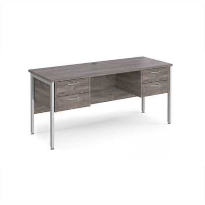 Maestro 25 H-Frame 600mm deep desk with 2 x 2 drawer peds - MH616P22SGO