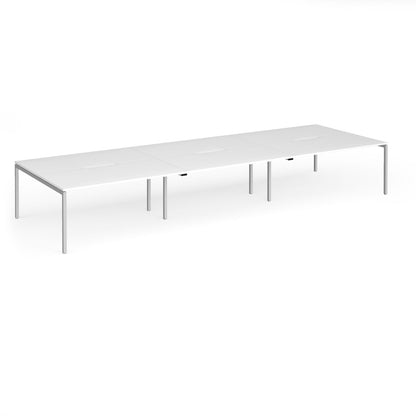 Connex Plus Goal Post Double Back to Back Desks 1600mm deep - GCO4816-S-WH