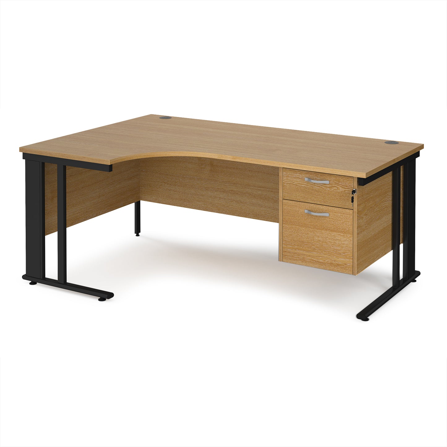Maestro 25 cable managed left hand ergonomic desk with 2 drawer ped - MCM18ELP2KO
