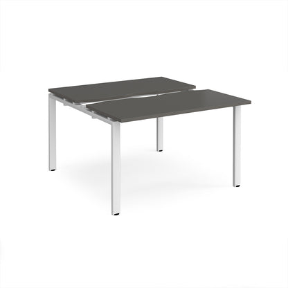 Adapt sliding top B2B desks 1200mm deep - STE1212-WH-OG