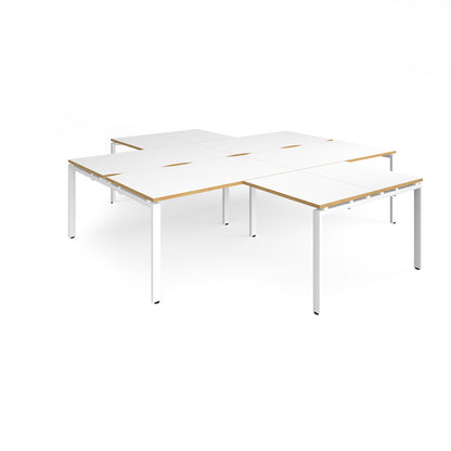 Adapt 4 desk cluster with returns - ER28168-WH-WO