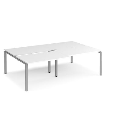 Adapt sliding top double B2B desks 1600mm deep - STE2416-S-WH