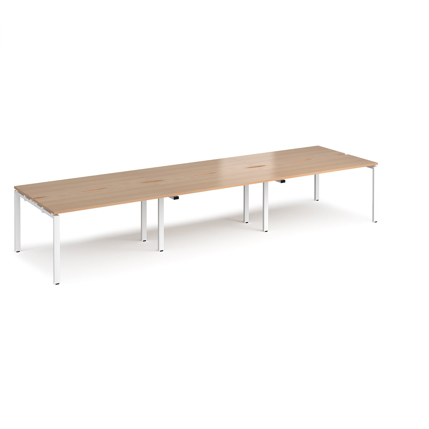 Adapt sliding top triple B2B desks 1200mm deep - STE4212-WH-B