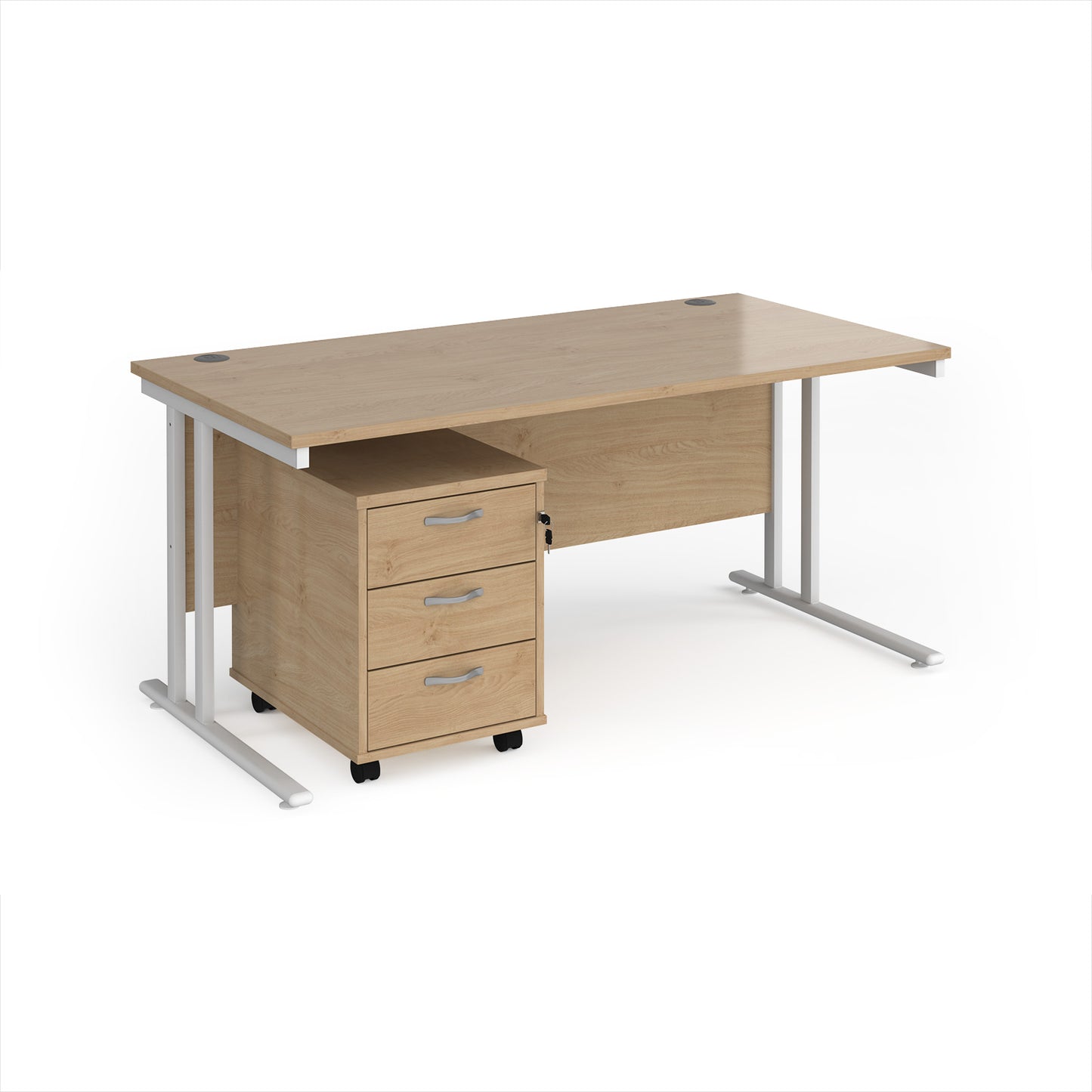 Maestro 25 desk 800mm with 3 drawer pedestal - SBWH316KO