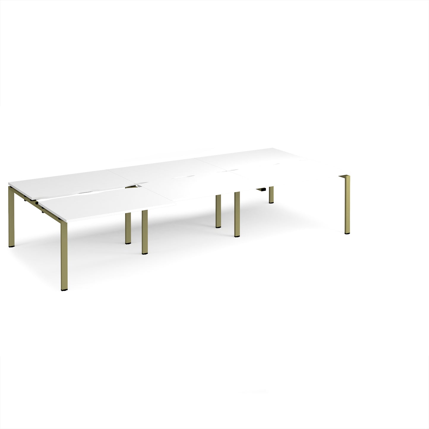 Adapt sliding top triple B2B desks 1600mm deep - STE3616-GN-WH