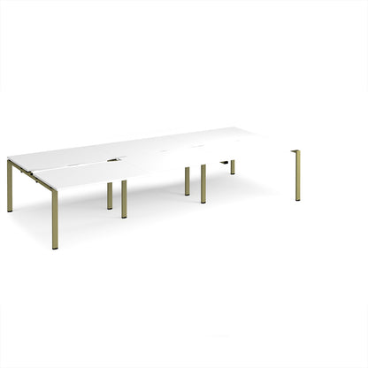 Adapt sliding top triple B2B desks 1600mm deep - STE3616-GN-WH