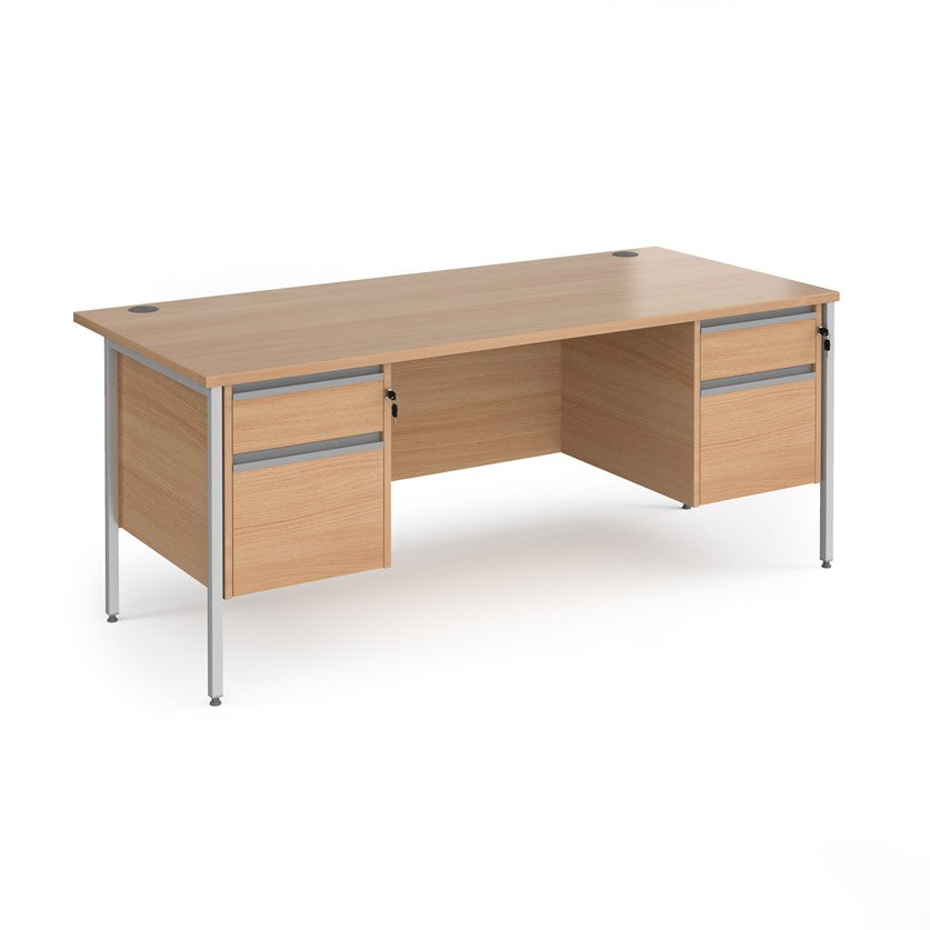 H-Frame straight desk 80cm deep