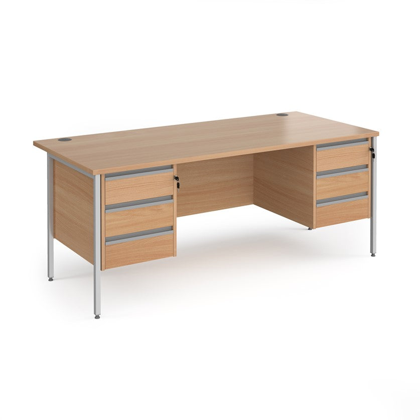 H-Frame straight desk 80cm deep