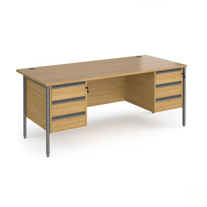 H-Frame straight desk 80cm deep