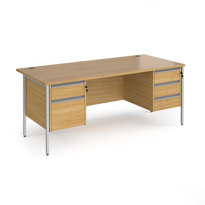 H-Frame straight desk 80cm deep