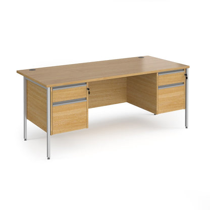 H-Frame straight desk 80cm deep