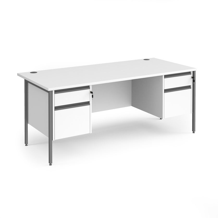H-Frame straight desk 80cm deep