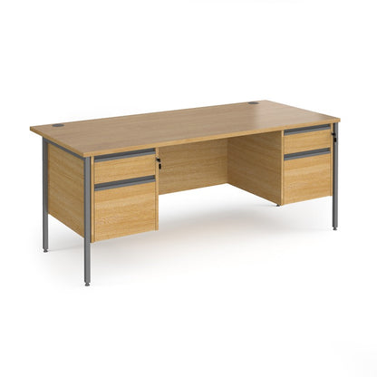 H-Frame straight desk 80cm deep
