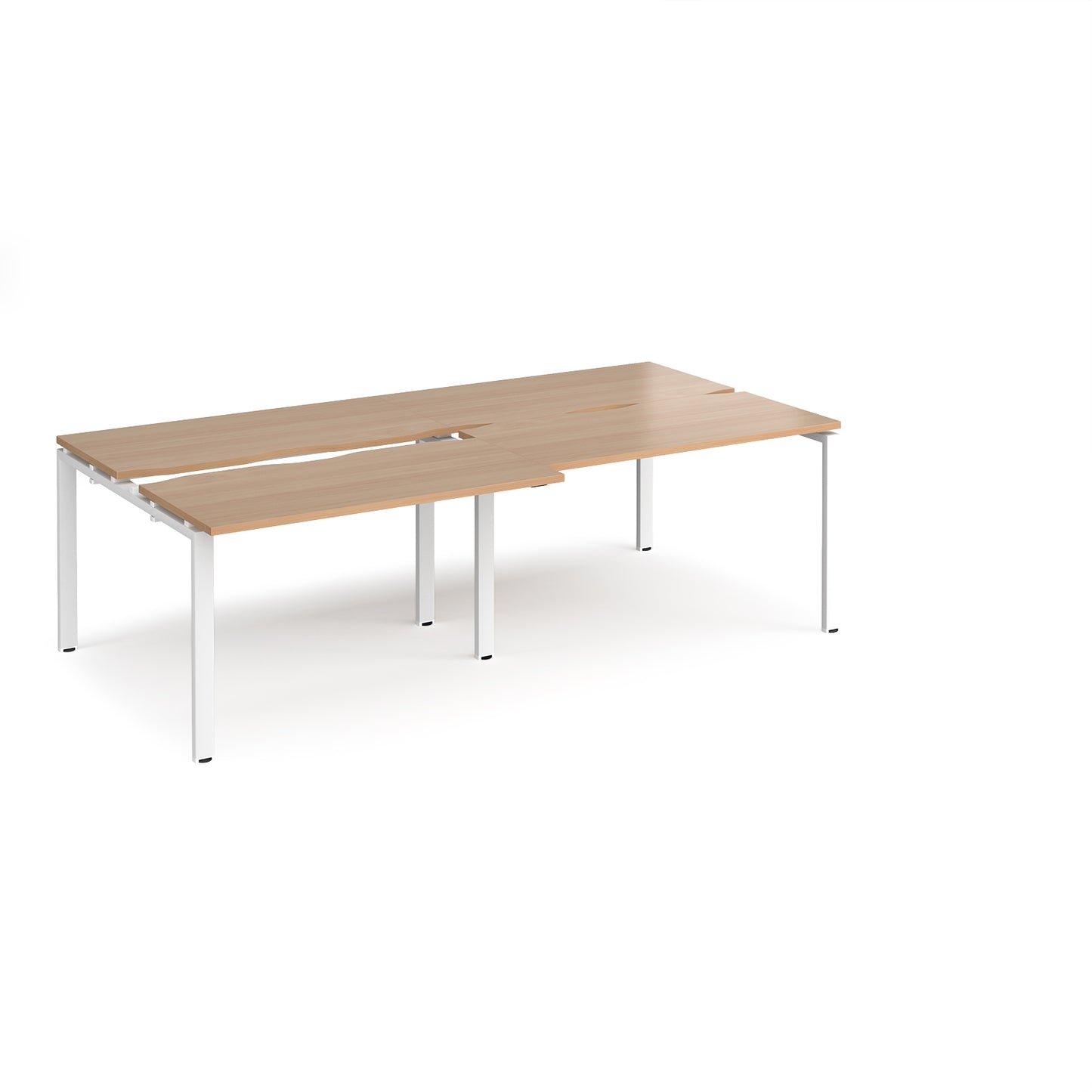 Adapt sliding top double B2B desks 1200mm deep - STE2412-WH-B