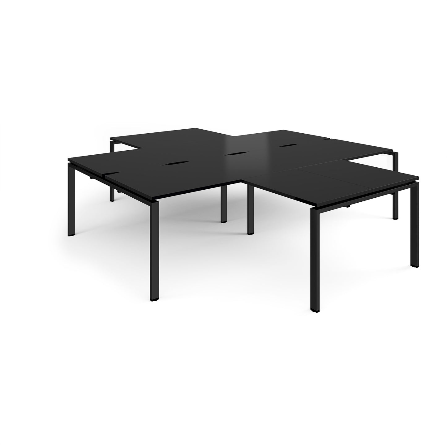 Adapt 4 desk cluster with returns - ER28168-K-BK