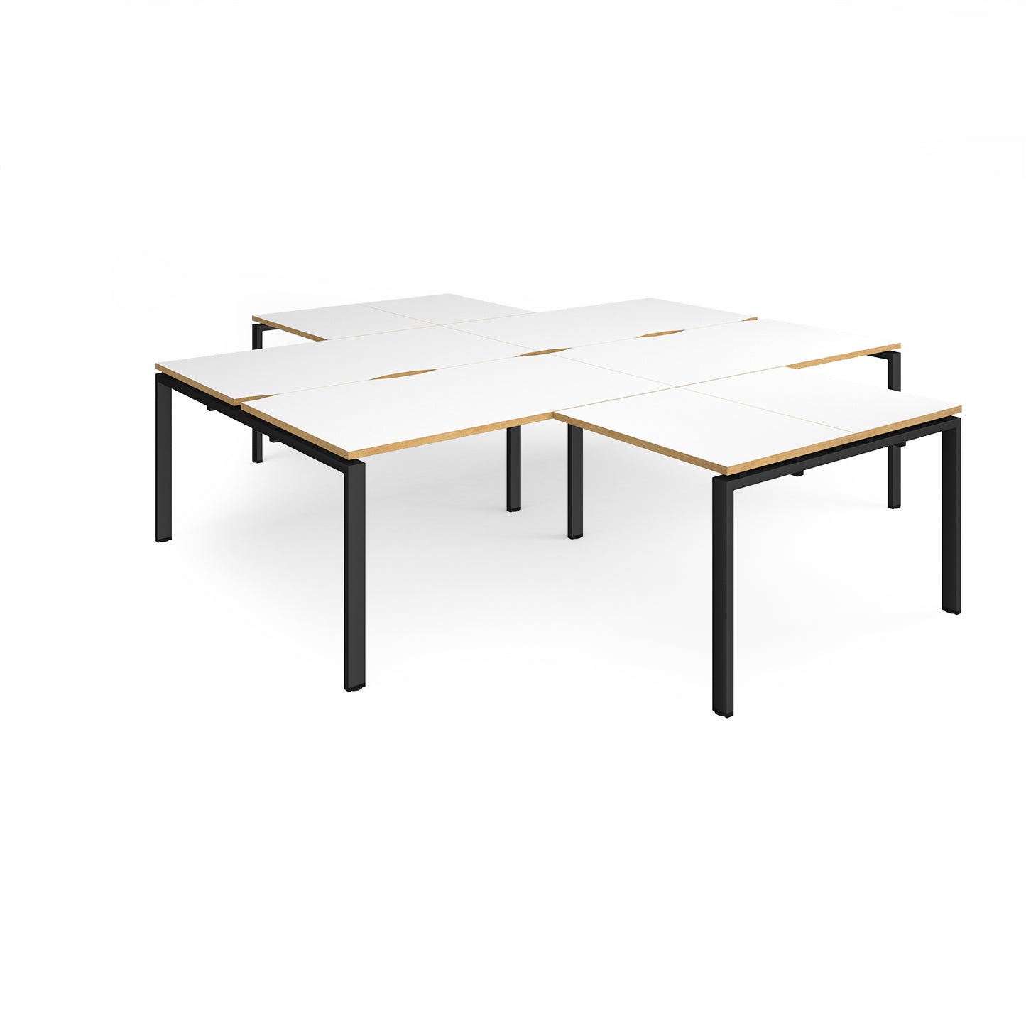 Adapt 4 desk cluster with returns - ER28168-K-WO