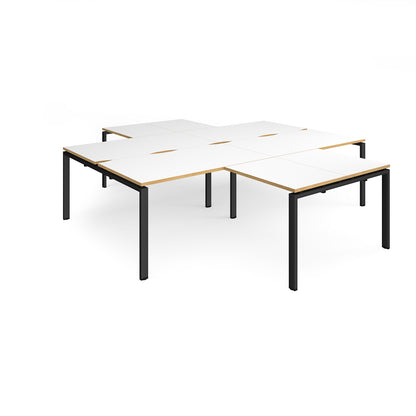 Adapt 4 desk cluster with returns - ER28168-K-WO