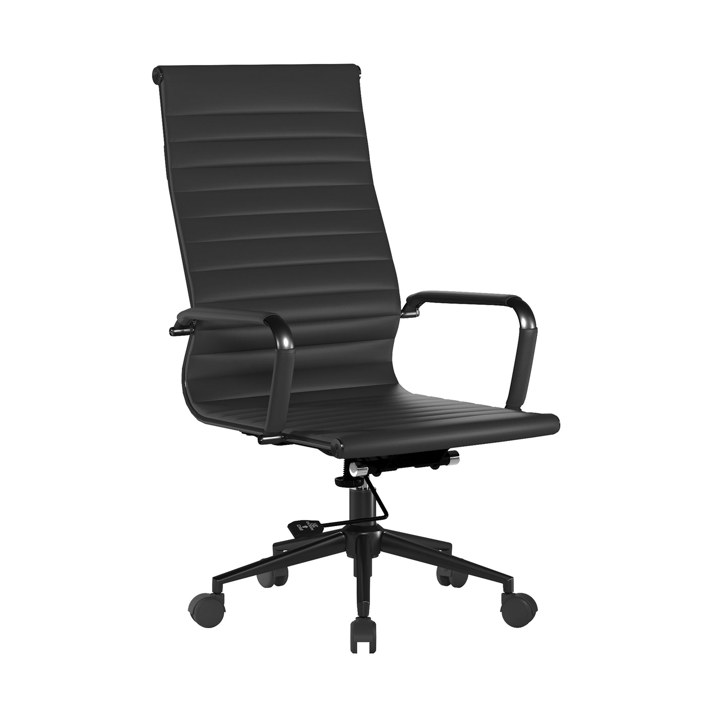 Contemporary High Back Bonded Leather Executive Armchair with Chrome Base
