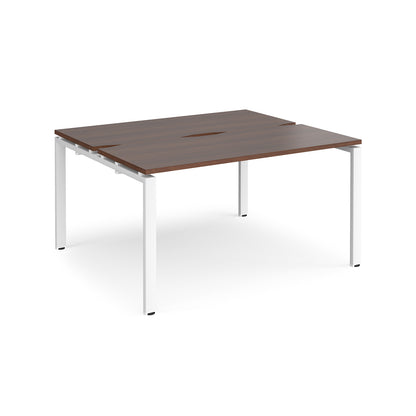 Adapt sliding top B2B desks 1200mm deep - STE1412-WH-W