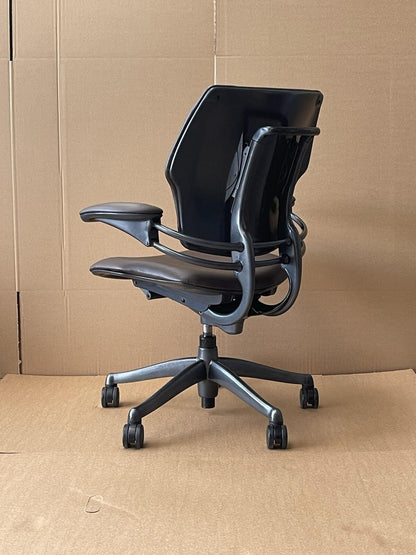 Humanscale Freedom Chair In Dark Chocolate Brown Leather (Rrp£1239) UK Delivery
