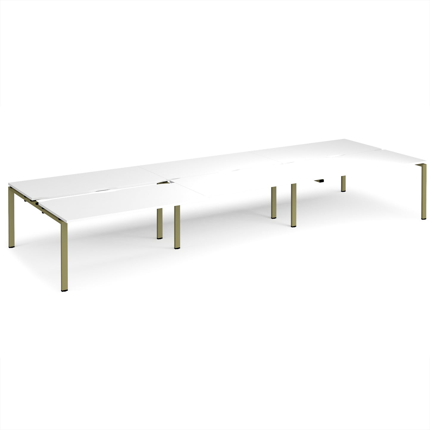 Adapt sliding top triple B2B desks 1600mm deep - STE4816-GN-WH