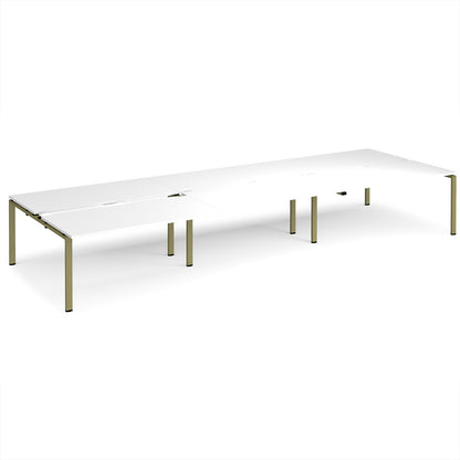 Adapt sliding top triple B2B desks 1600mm deep - STE4816-GN-WH