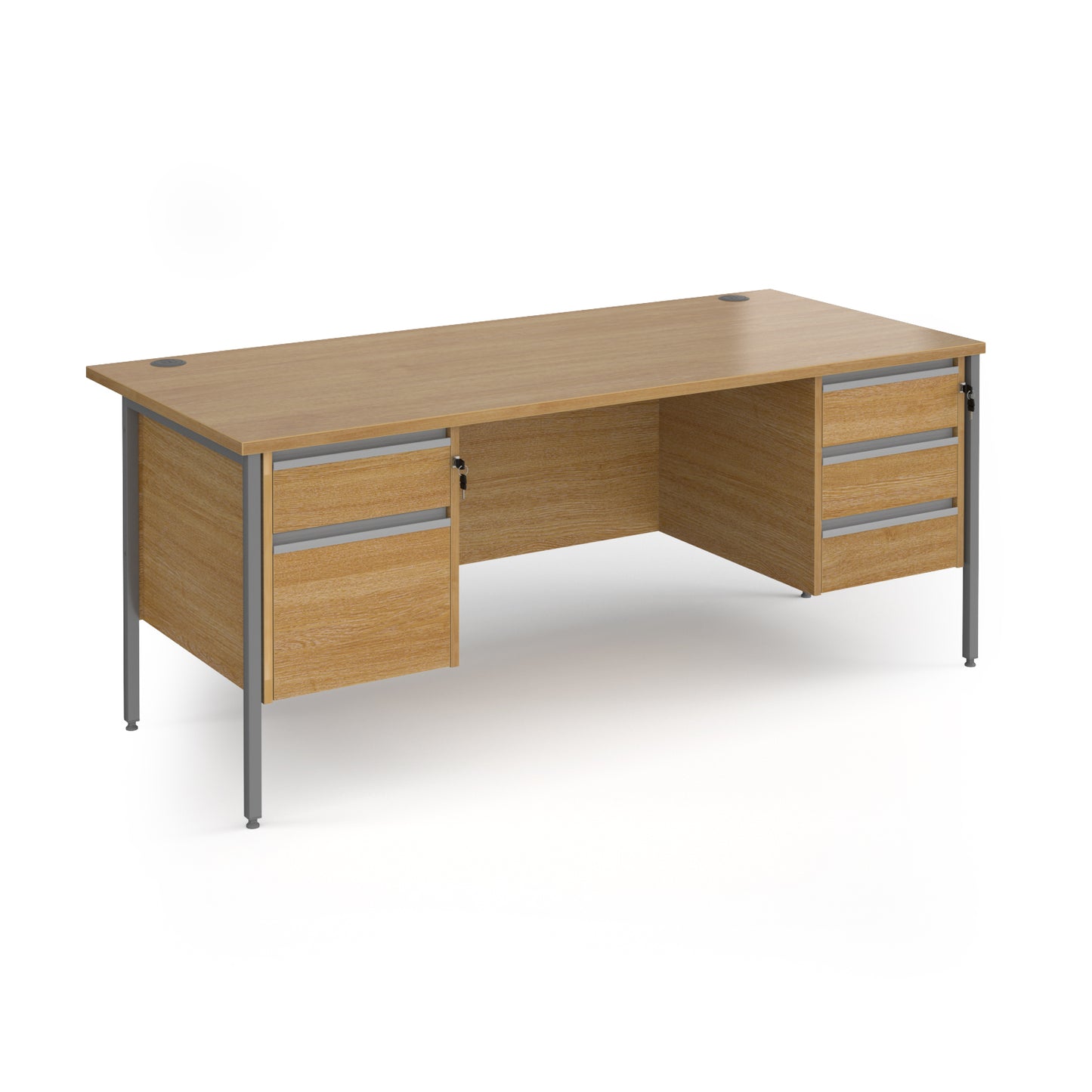 Contract 25 H-Frame straight desk with 2 and 3 drawer peds - CH18S23-G-O