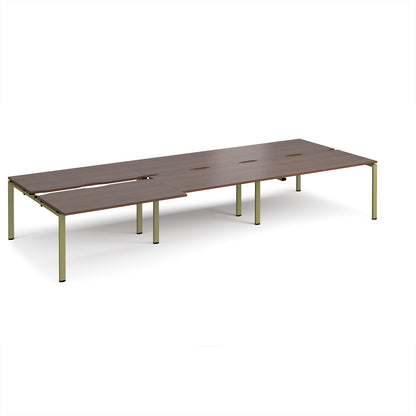 Adapt sliding top triple B2B desks 1600mm deep - STE4216-GN-W