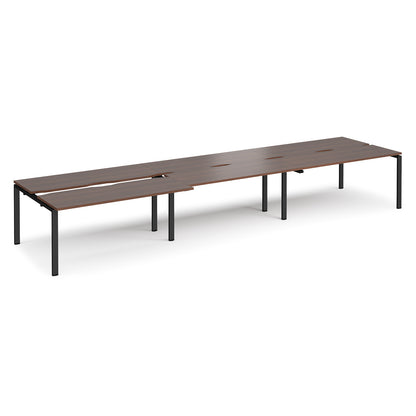 Adapt sliding top triple B2B desks 1200mm deep - STE4812-K-W