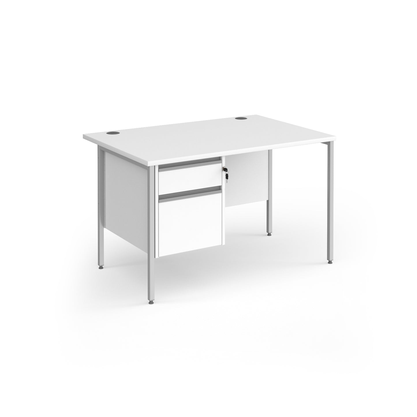Contract 25 H-Frame straight desk with 2 drawer pedestal - CH12S2-S-WH