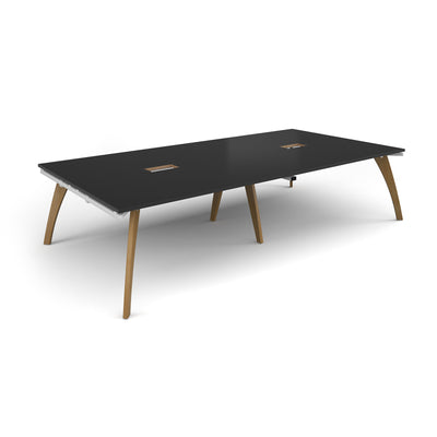 Fuze rectangular power ready boardroom table - FZBT3216-CO-WH-BK