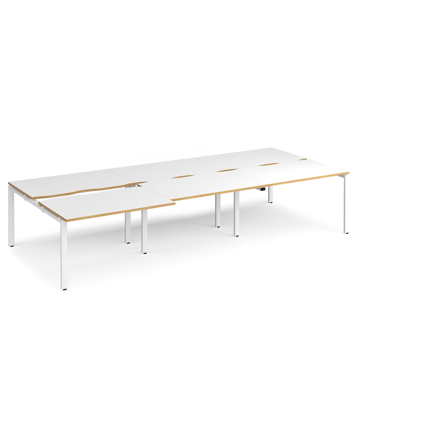Adapt sliding top triple B2B desks 1600mm deep - STE3616-WH-WO
