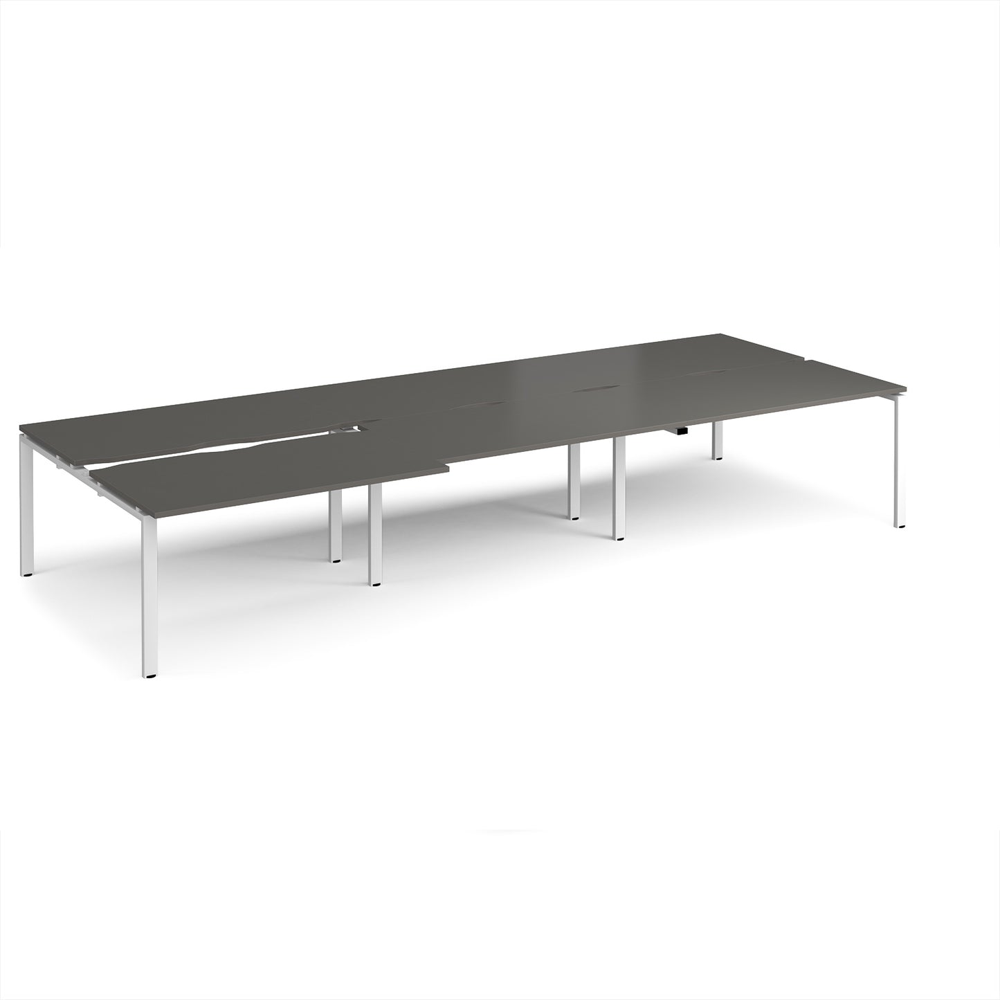 Adapt sliding top triple B2B desks 1600mm deep - STE4216-WH-OG