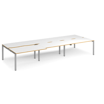 Adapt sliding top triple B2B desks 1600mm deep - STE4216-S-WO