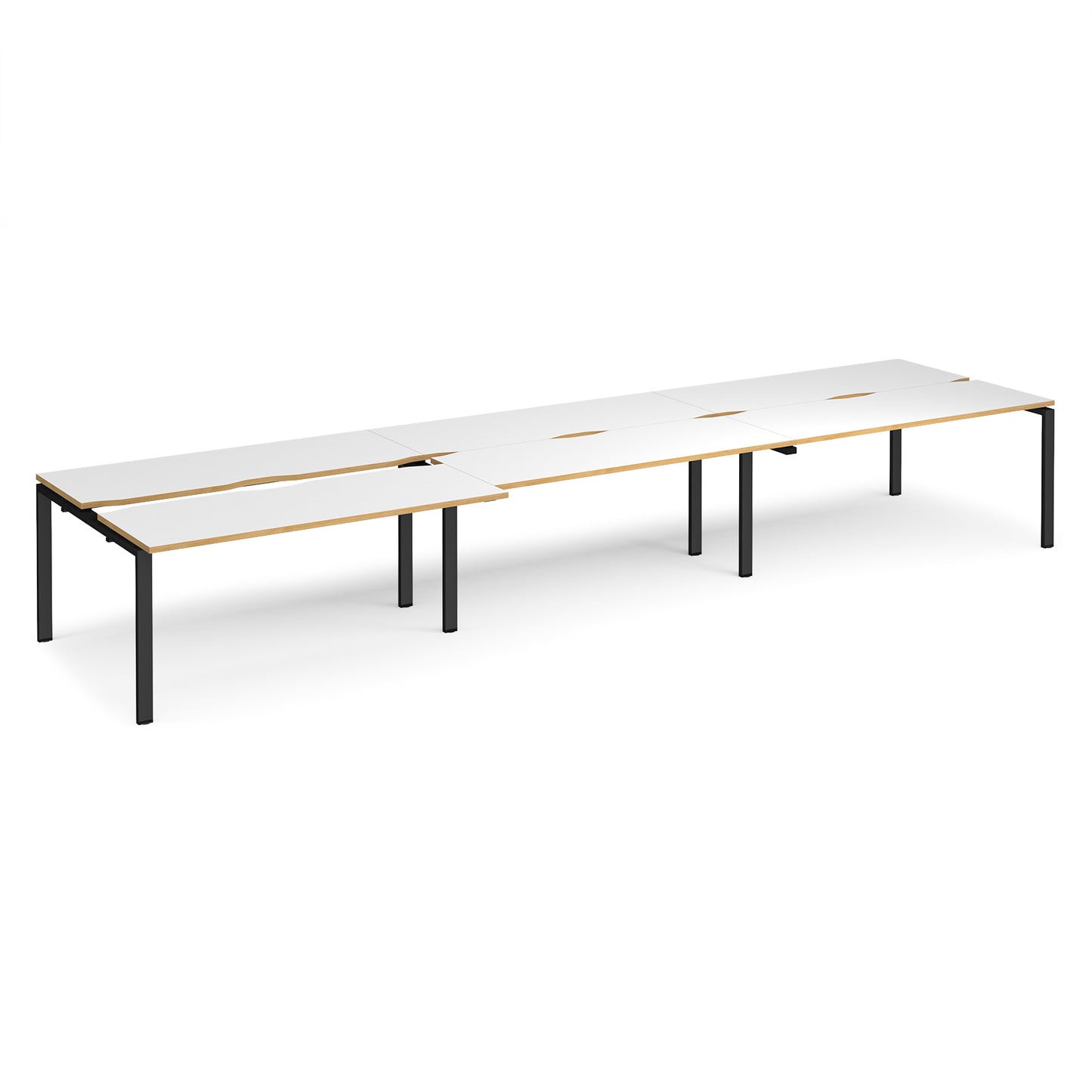 Adapt sliding top triple B2B desks 1200mm deep - STE4812-K-WO