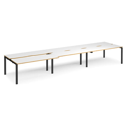 Adapt sliding top triple B2B desks 1200mm deep - STE4812-K-WO