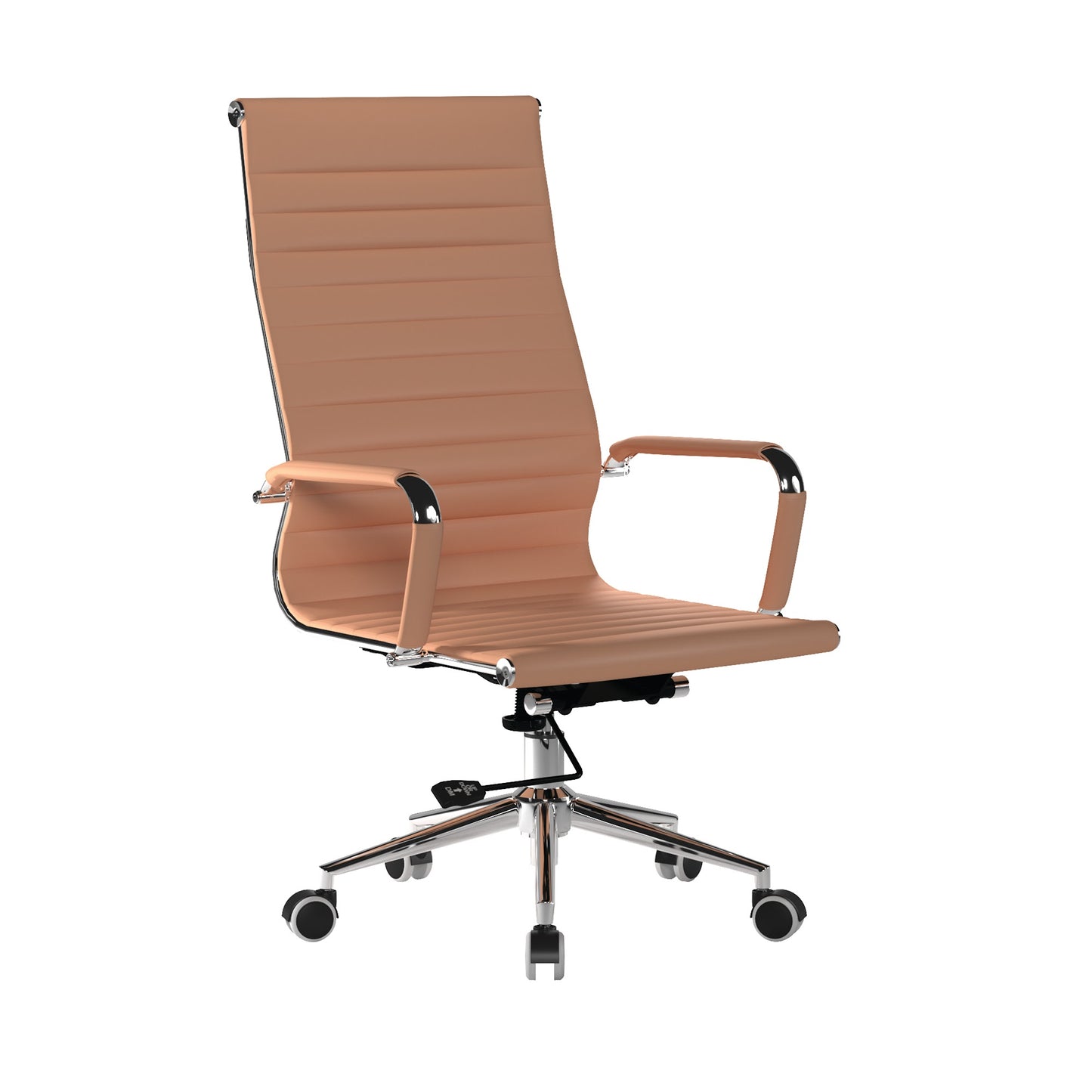 Contemporary High Back Bonded Leather Executive Armchair with Chrome Base