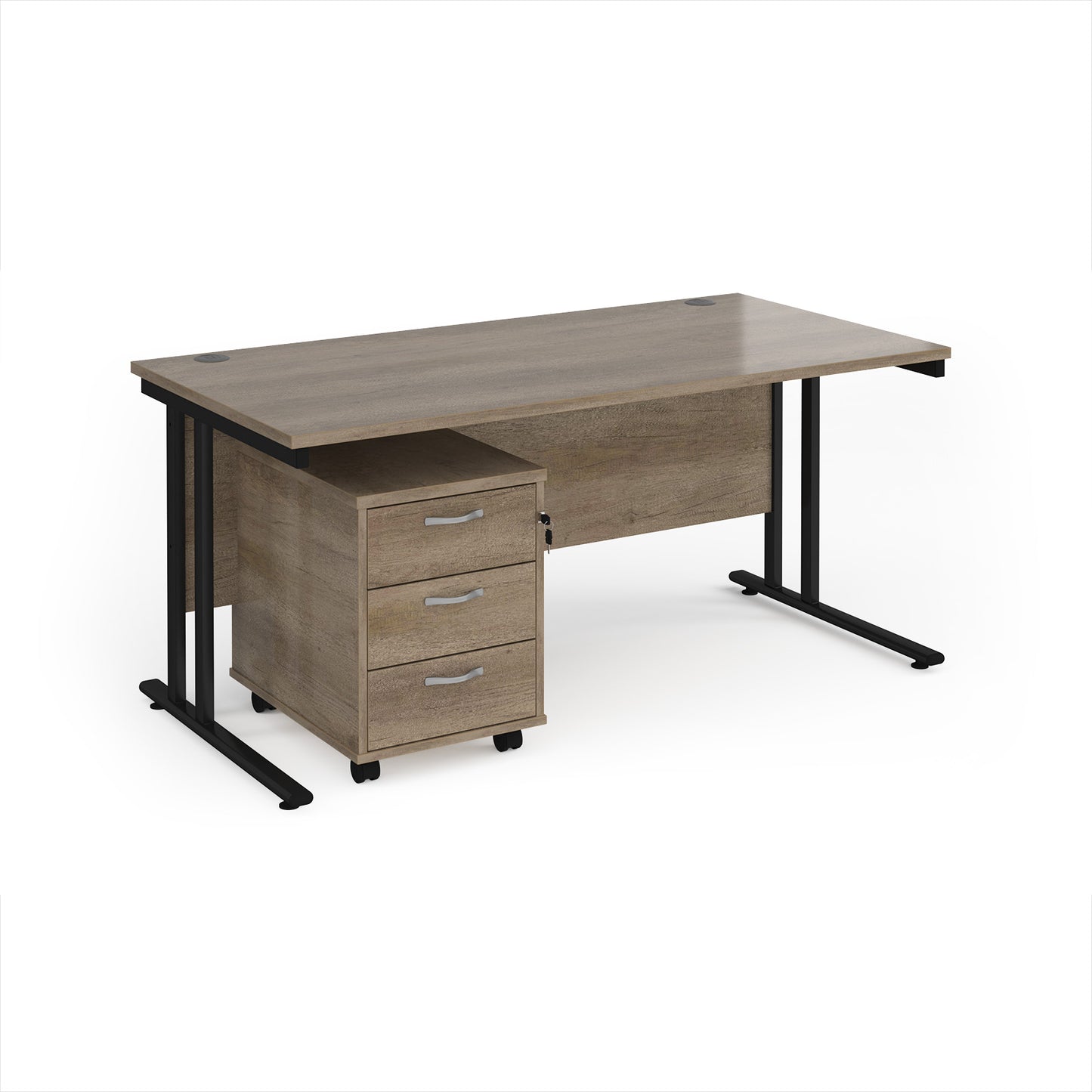 Maestro 25 desk 800mm with 3 drawer pedestal - SBK316NO