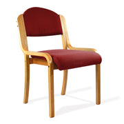 Beech Framed Stackable Side Chair with Upholstered and Padded Seat and Backrest