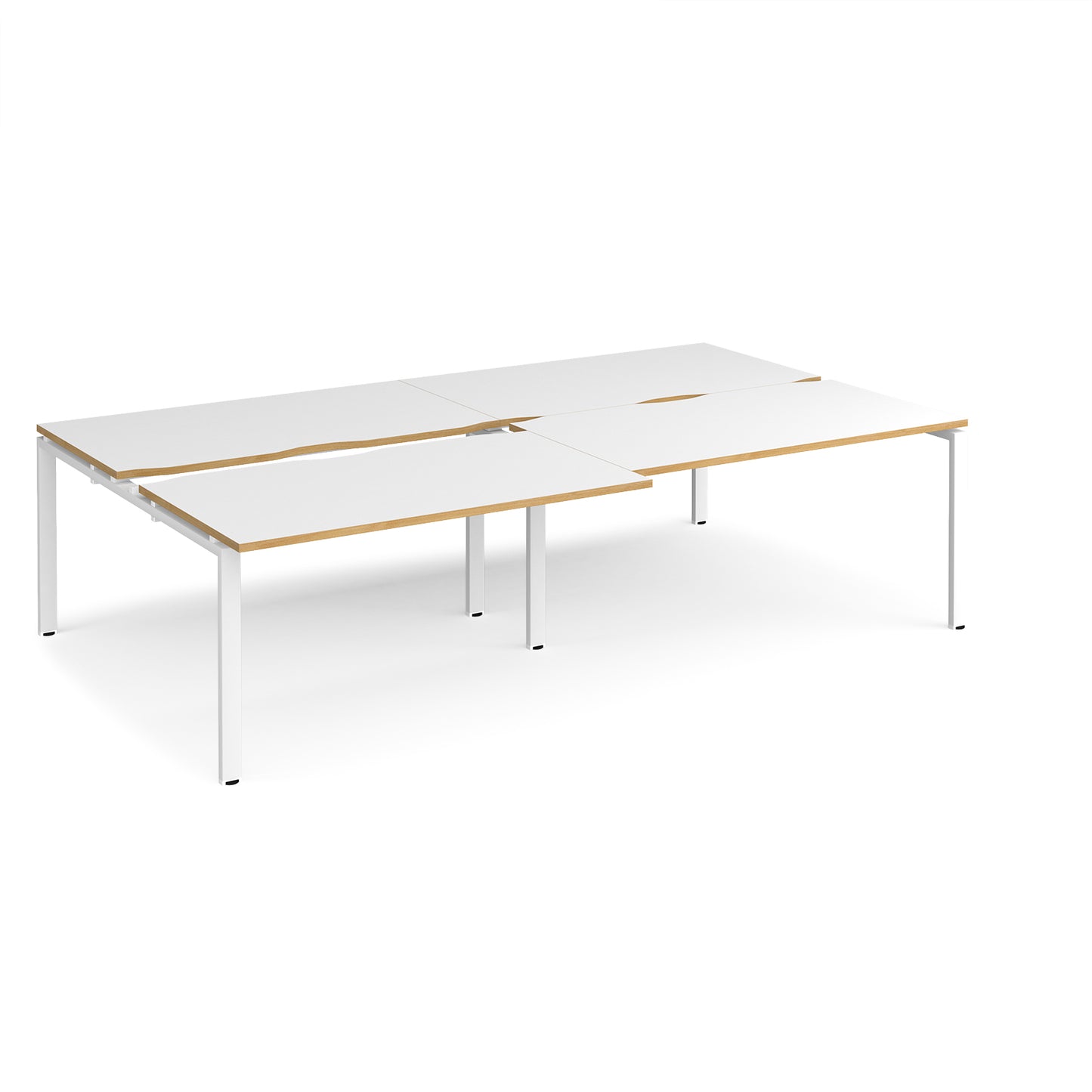 Adapt sliding top double B2B desks 1600mm deep - STE2816-WH-WO