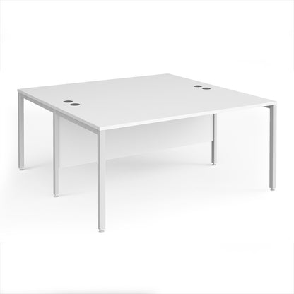 Maestro 25 bench back to back straight desks 1600mm - MB1616BWHWH