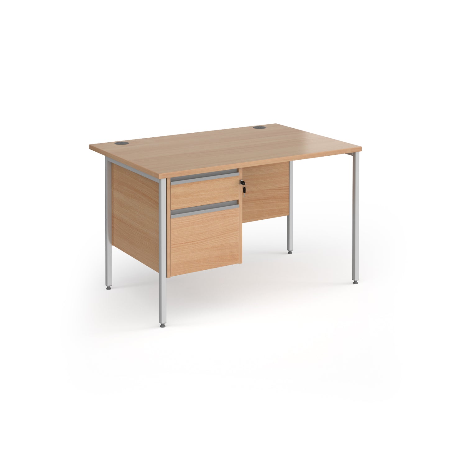 Contract 25 H-Frame straight desk with 2 drawer pedestal - CH12S2-S-B