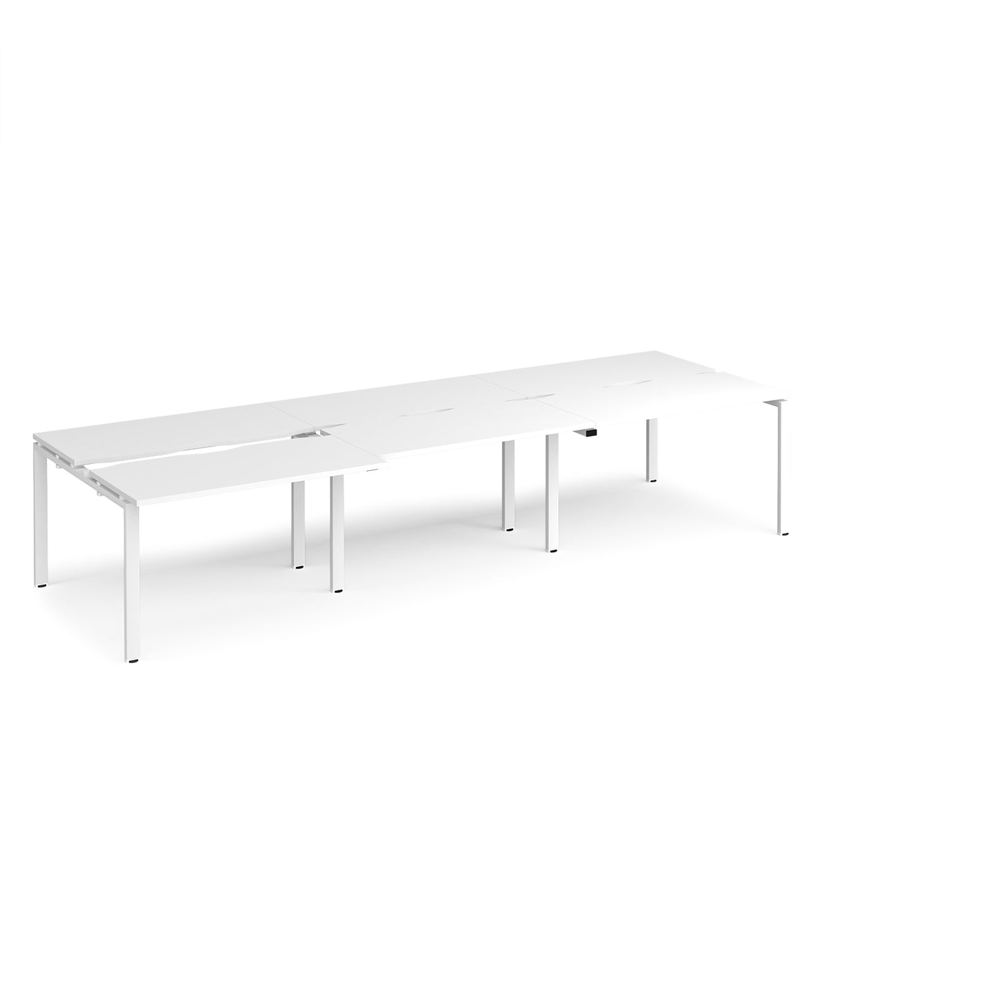 Adapt sliding top triple B2B desks 1200mm deep - STE3612-WH-WH