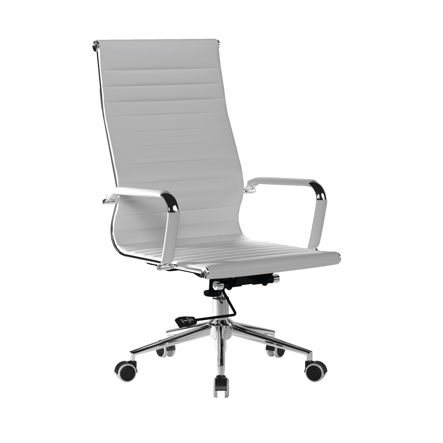Contemporary High Back Bonded Leather Executive Armchair with Chrome Base