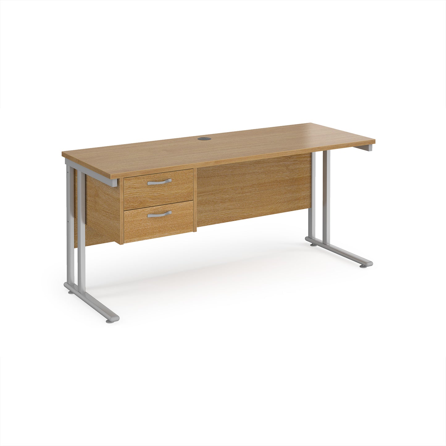 Maestro 25 cantilever 600mm deep desk with 2 drawer ped - MC616P2SO