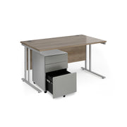 Maestro 25 bundle straight 1400 desk with 3 drawer pedestal