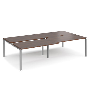 Adapt sliding top double B2B desks 1600mm deep - STE2816-S-W