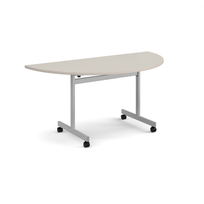 Semi circular flip top meeting table - FLPS-S-LG
