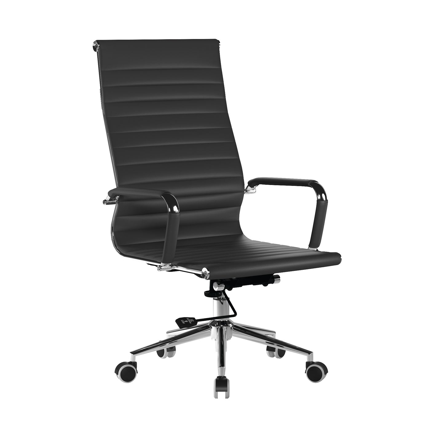 Contemporary High Back Bonded Leather Executive Armchair with Chrome Base
