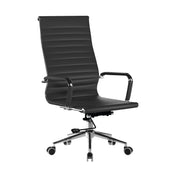 Contemporary High Back Bonded Leather Executive Armchair with Chrome Base